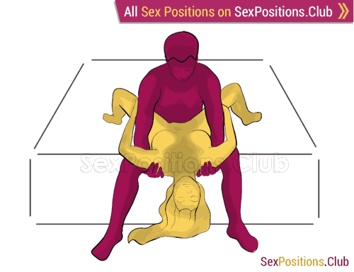 Sex position #353 - Captivity (on the bed). (right angle, sitting). Kamasutra - Photo, picture, image
