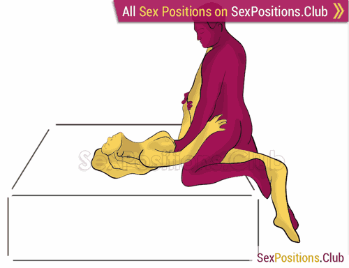 Sex position #465 - Knight (on the bed). (kneeling) Kamasutra - Photo, picture, image
