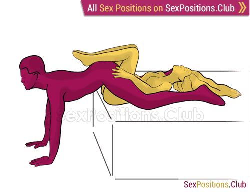 Sex position #469 - Tight pussy. (reverse, lying down). Kamasutra - Photo, picture, image