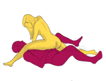 Sex position #308 - Barrier. (cowgirl, woman on top). Kamasutra - Photo, picture, image