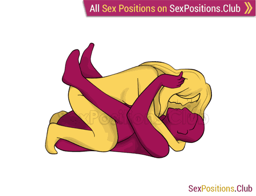 Sex position #252 - Fifth element. (woman on top, face to face, lying down). Kamasutra - Photo, picture, image
