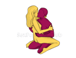 Sex position #330 - Louise. (woman on top, face to face, sitting). Kamasutra - Photo, picture, image