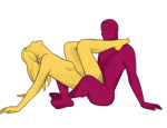 Sex position #399 - Sweet sin. (anal sex, sitting). Kamasutra - Photo, picture, image