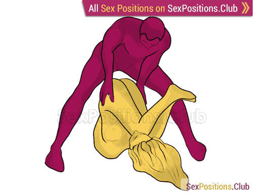 Sex position #300 - Pleasure Bible. (anal sex, reverse, man on top, standing). Kamasutra - Photo, picture, image
