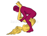 Sex position #357 - Athlete. (reverse, man on top, standing). Kamasutra - Photo, picture, image
