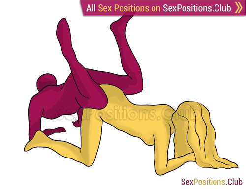 Sex position #334 - Fulcrum. (from behind, rear entry, reverse, man on top). Kamasutra - Photo, picture, image