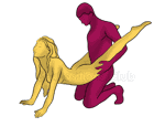 Sex position #254 - Asteroid. (from behind, rear entry, kneeling). Kamasutra - Photo, picture, image