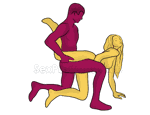 Sex position #312 - Jamaican cocktail. (doggy style, from behind, rear entry, kneeling). Kamasutra - Photo, picture, image