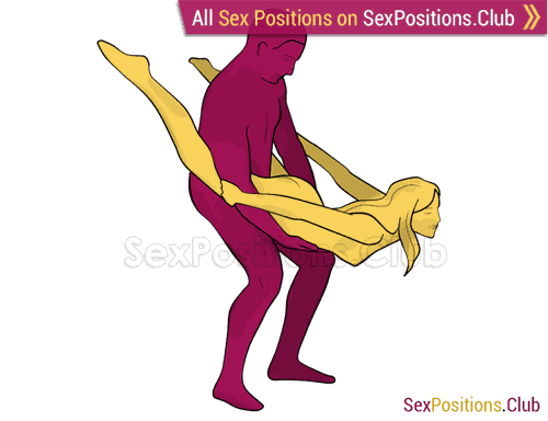 Sex position #291 - Flying dutchman. (from behind, rear entry, standing). Kamasutra - Photo, picture, image